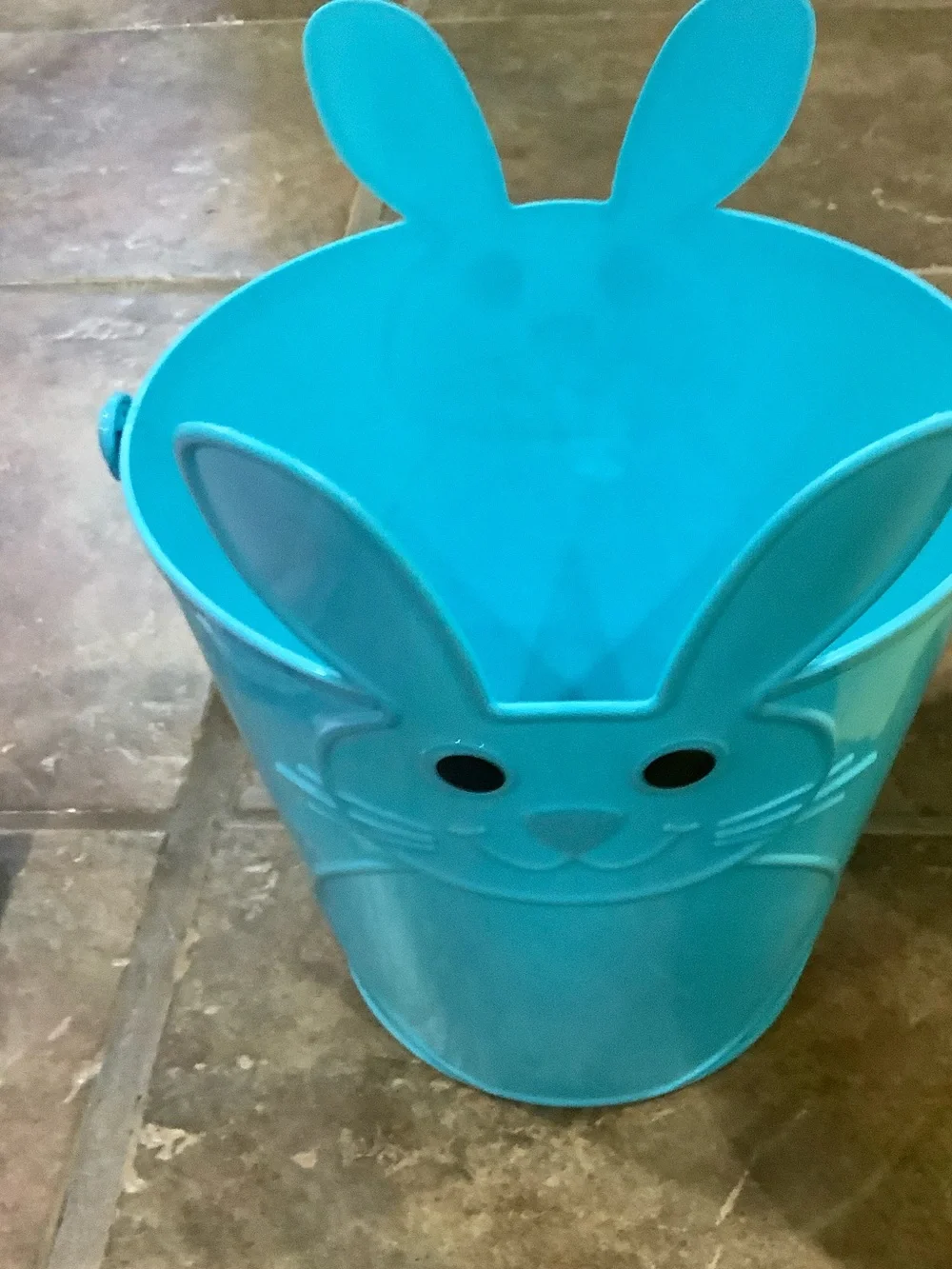 Spring Bunny Kitchen Towel with two Plastic Baskets